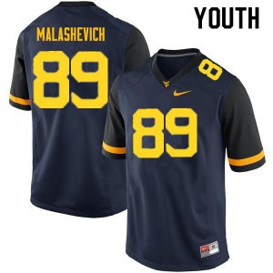 Youth West Virginia Mountaineers NCAA #89 Graeson Malashevich Navy Authentic Nike Stitched College Football Jersey FO15F77FC